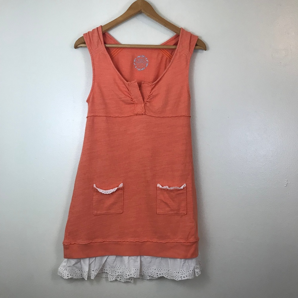 Free People Exposed Hem Lace Pocket Mini Dress